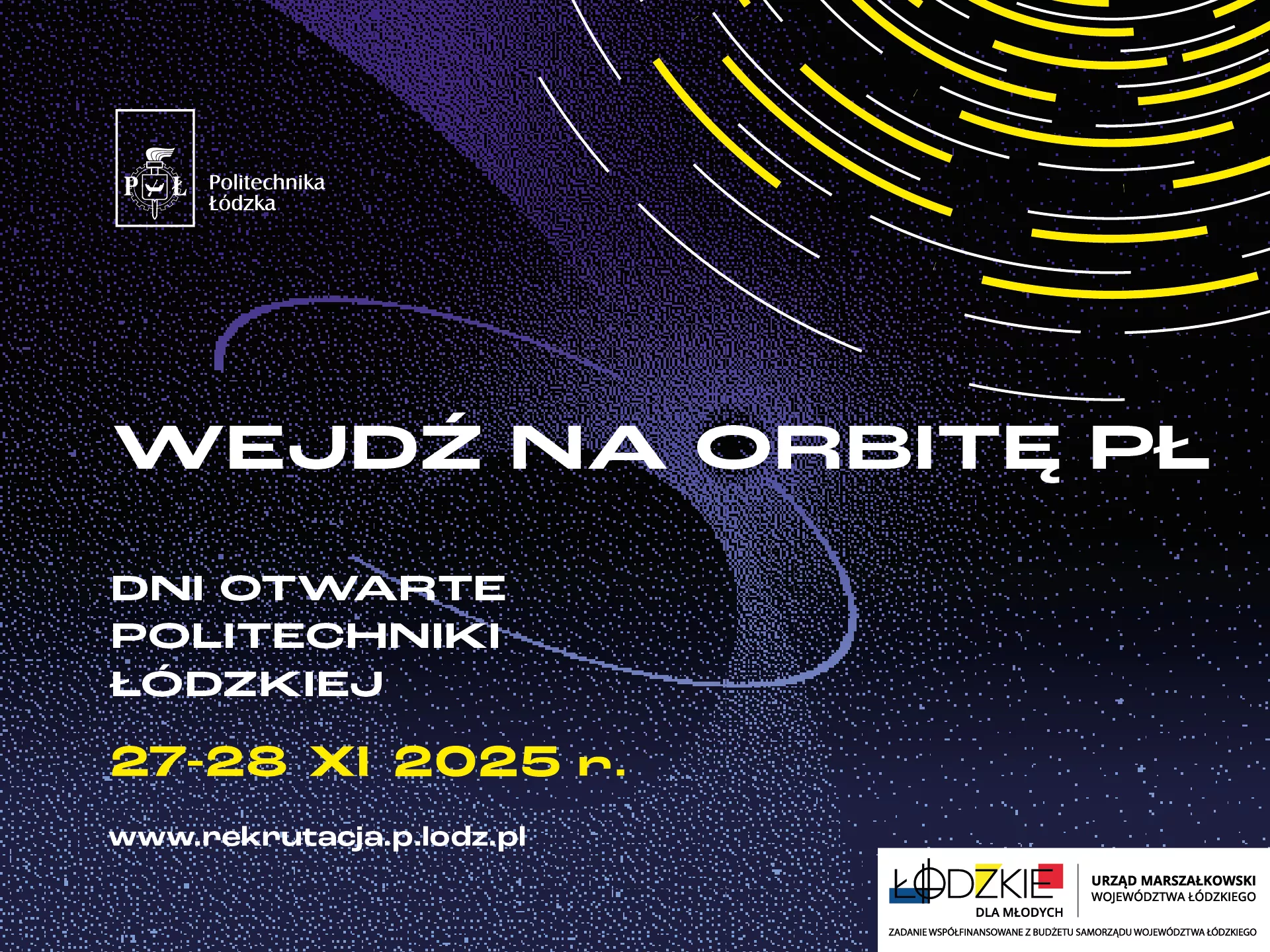 Grafika promująca Dzień Otwarty PŁ.